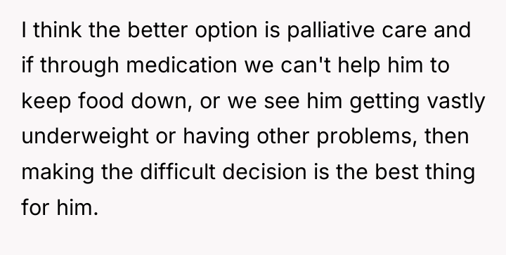 I think the better option is palliative care and if...