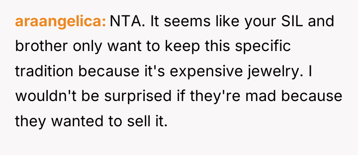 araangelica NTA. It seems like your SIL and brother only...