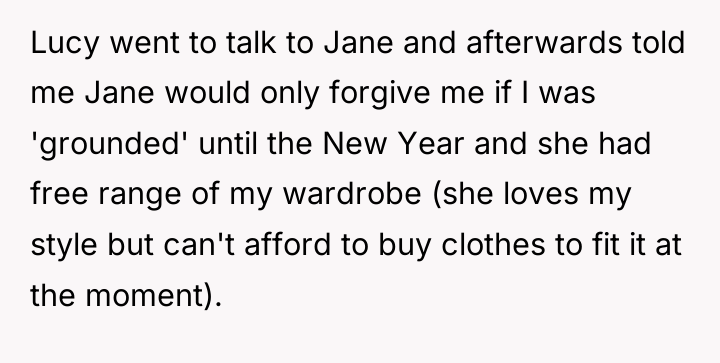 Lucy went to talk to Jane and afterwards told me...