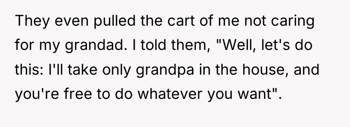 They even pulled the cart of me not caring for...