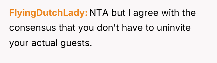 FlyingDutchLady NTA but I agree with the consensus that you...