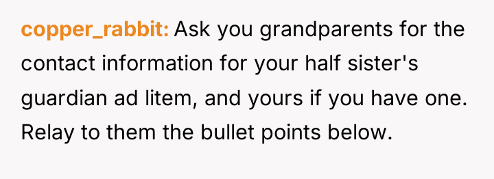copper_rabbit Ask you grandparents for the contact information for your...