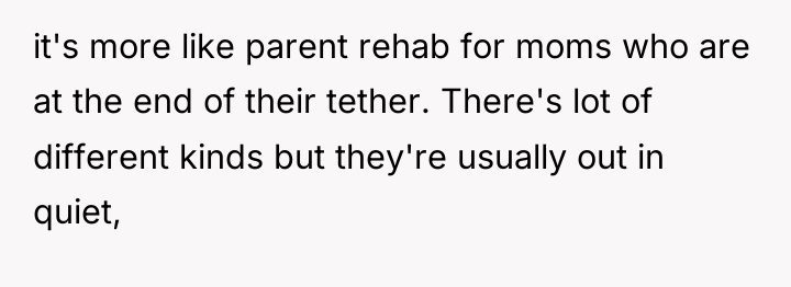 it's more like parent rehab for moms who are at...