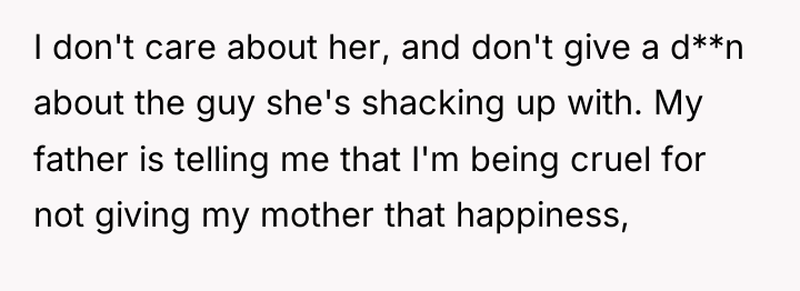 I don't care about her, and don't give a d**n...
