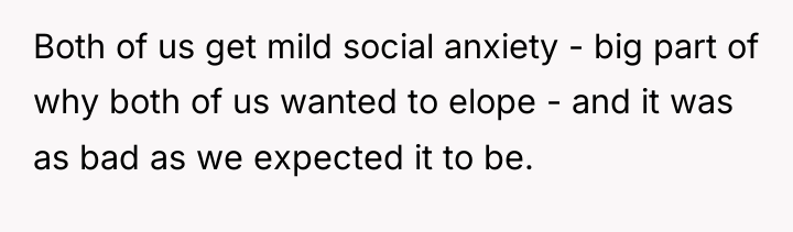 Both of us get mild social anxiety - big part...
