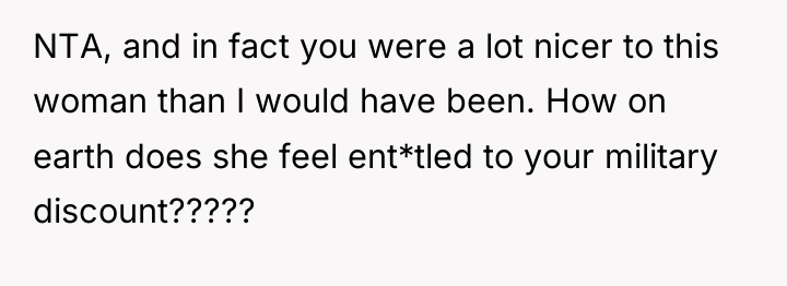 NTA, and in fact you were a lot nicer to...