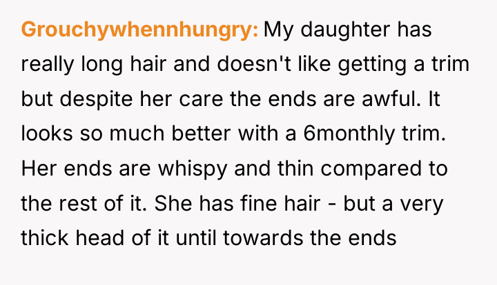 Grouchywhennhungry My daughter has really long hair and doesn't like...