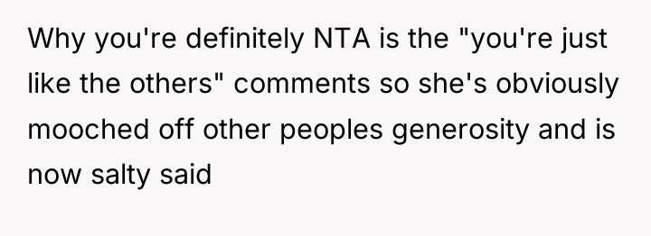 Why you're definitely NTA is the "you're just like the...