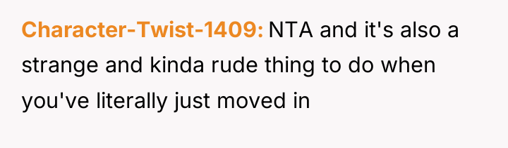 Character-Twist-1409 NTA and it's also a strange and kinda rude...