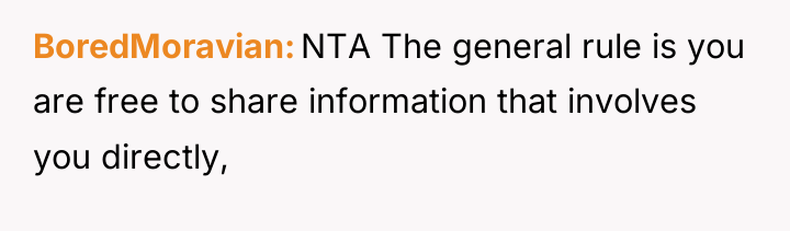 BoredMoravian NTA The general rule is you are free to...