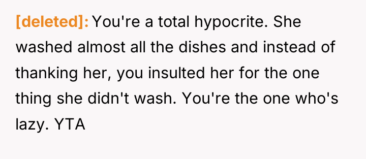 [deleted] You're a total hypocrite. She washed almost all the...
