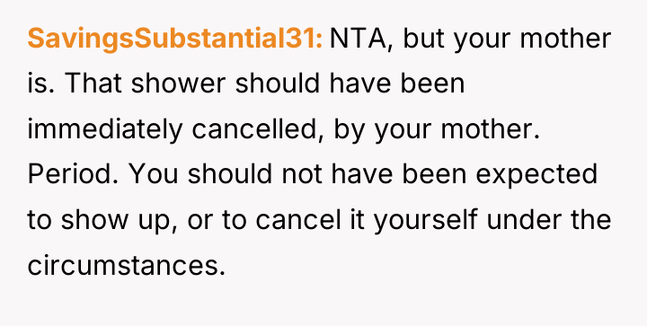 SavingsSubstantial31 NTA, but your mother is. That shower should have...