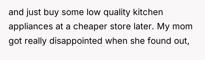 and just buy some low quality kitchen appliances at a...