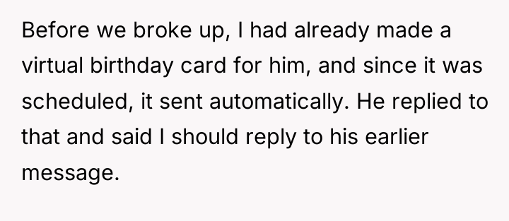 Before we broke up, I had already made a virtual...