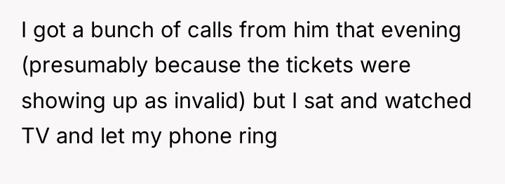 I got a bunch of calls from him that evening...