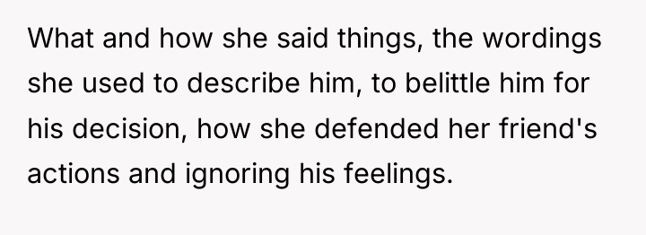 What and how she said things, the wordings she used...