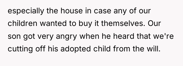 especially the house in case any of our children wanted...