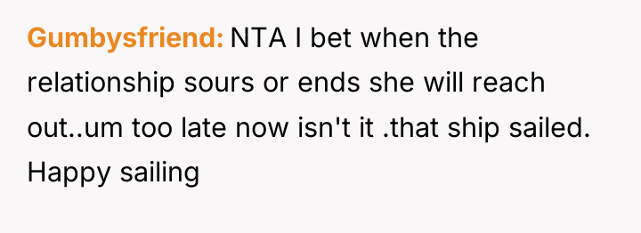 Gumbysfriend NTA I bet when the relationship sours or ends...