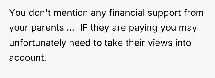 You don't mention any financial support from your parents .......