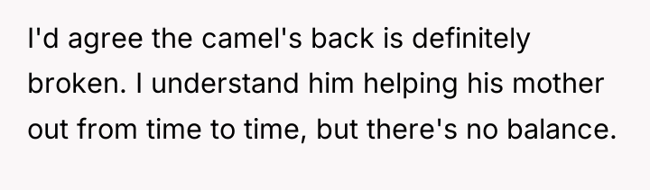 I'd agree the camel's back is definitely broken. I understand...
