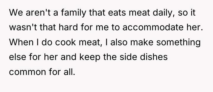 We aren't a family that eats meat daily, so it...
