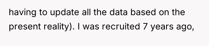 having to update all the data based on the present...