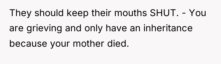 They should keep their mouths SHUT. - You are grieving...