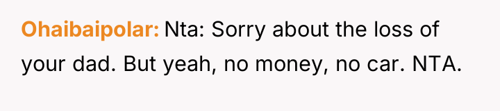 Ohaibaipolar Nta: Sorry about the loss of your dad. But...