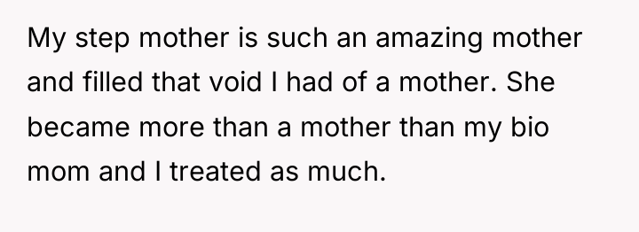 My step mother is such an amazing mother and filled...