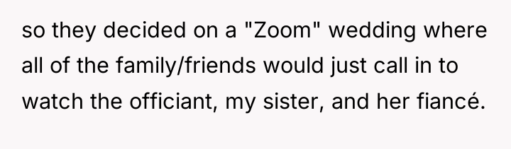 so they decided on a "Zoom" wedding where all of...
