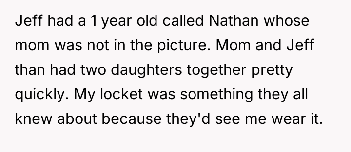 Jeff had a 1 year old called Nathan whose mom...