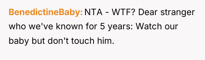 BenedictineBaby NTA - WTF? Dear stranger who we've known for...