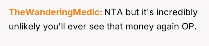 TheWanderingMedic NTA but it's incredibly unlikely you'll ever see that...