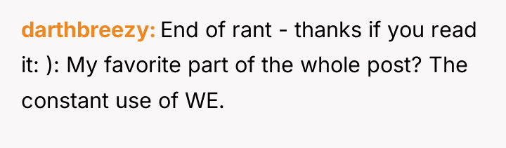 darthbreezy End of rant - thanks if you read it:...