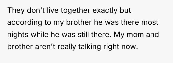 They don't live together exactly but according to my brother...
