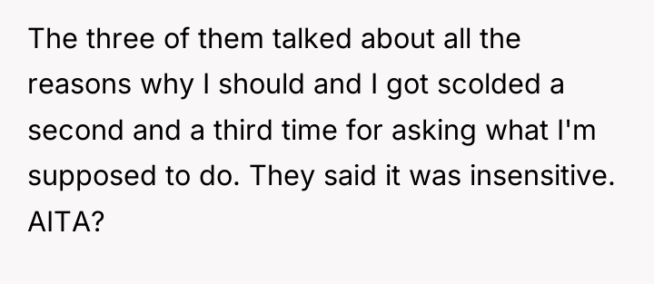 The three of them talked about all the reasons why...