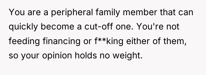 You are a peripheral family member that can quickly become...