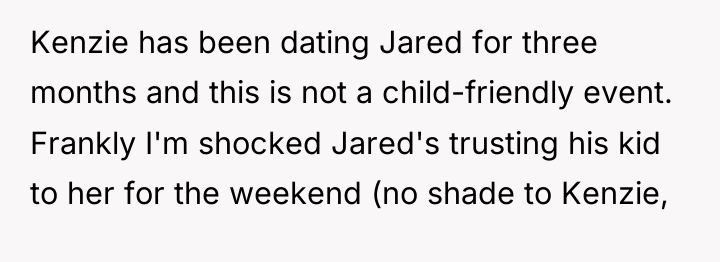 Kenzie has been dating Jared for three months and this...