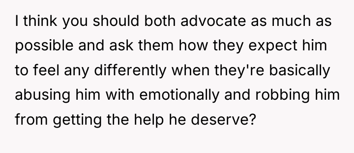 I think you should both advocate as much as possible...