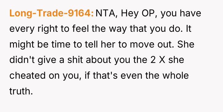 Long-Trade-9164 NTA, Hey OP, you have every right to feel...