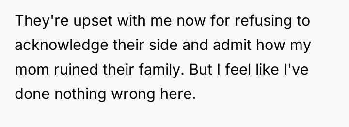 They're upset with me now for refusing to acknowledge their...