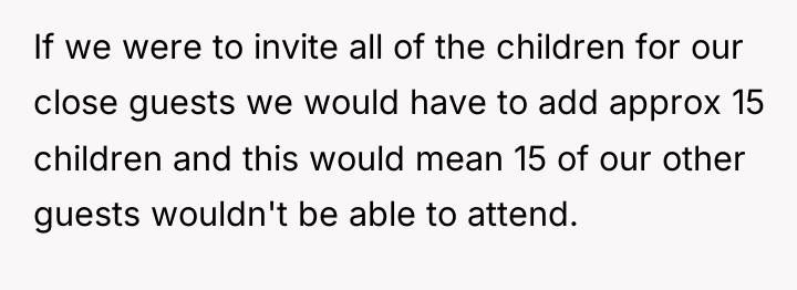 If we were to invite all of the children for...