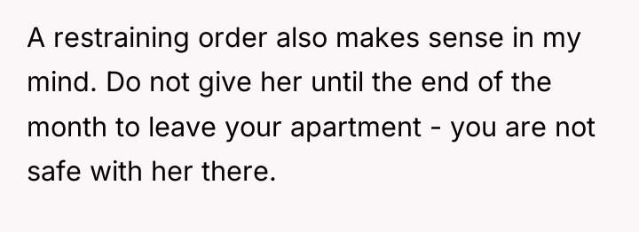 A restraining order also makes sense in my mind. Do...