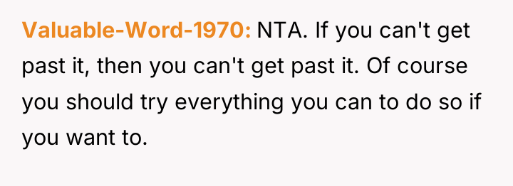 Valuable-Word-1970 NTA. If you can't get past it, then you...