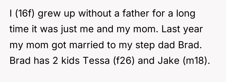I (16f) grew up without a father for a long...