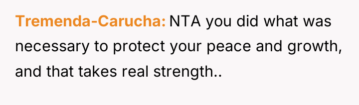 Tremenda-Carucha NTA you did what was necessary to protect your...
