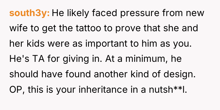 south3y He likely faced pressure from new wife to get...