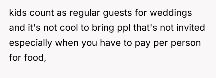 kids count as regular guests for weddings and it's not...