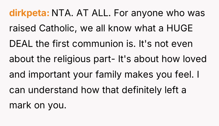 dirkpeta NTA. AT ALL. For anyone who was raised Catholic,...