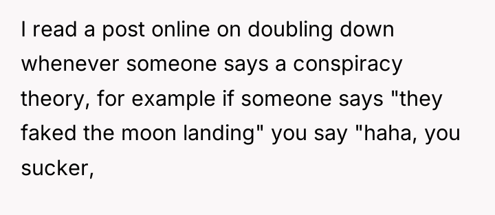 I read a post online on doubling down whenever someone...